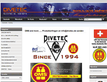 Tablet Screenshot of divetec-store.com